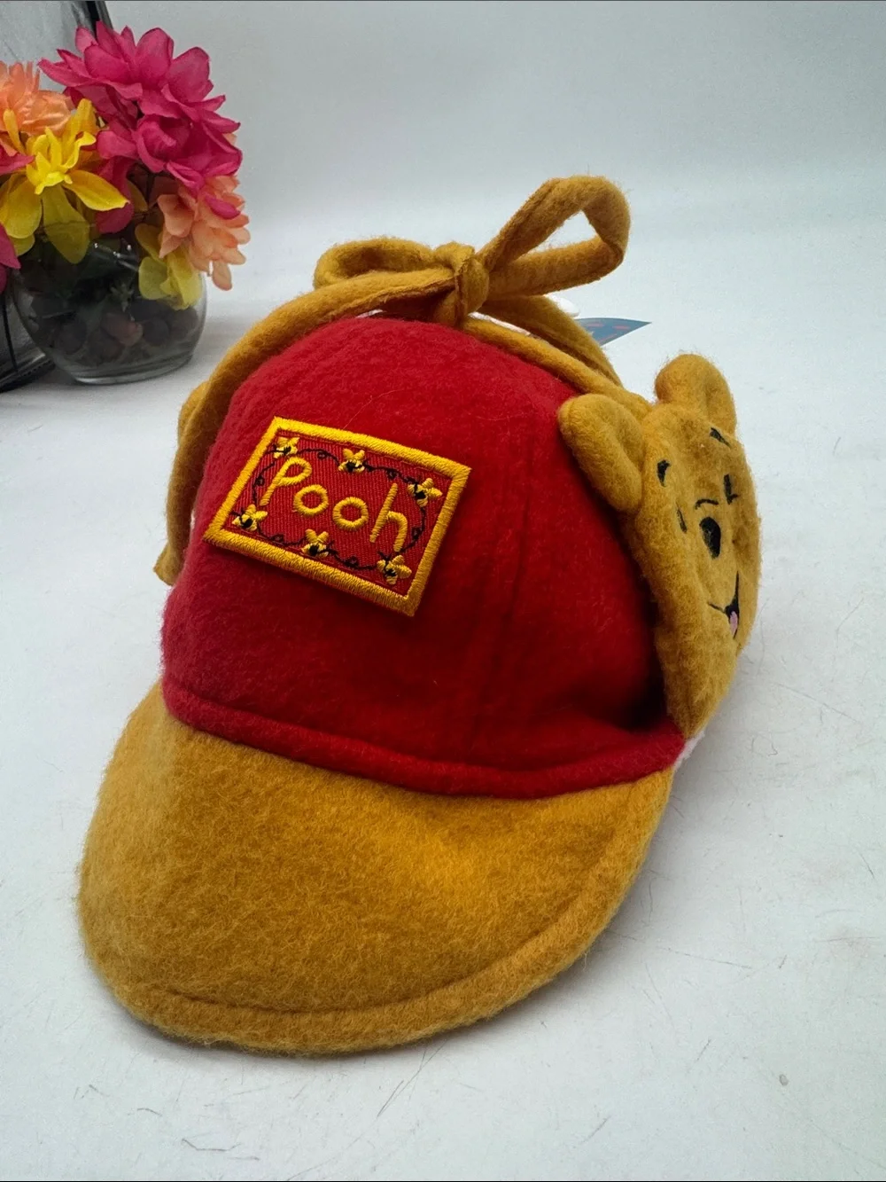 Winnie the Pooh Plush Cap - Red and Golden Yellow